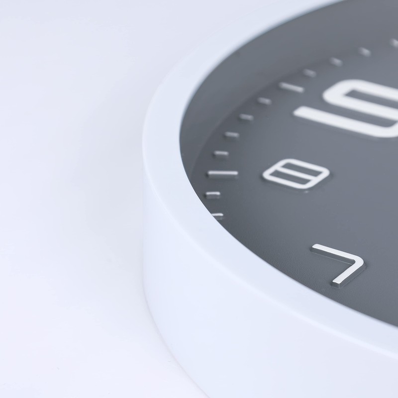 Lafocuse 3D Large Numbers Grey Wall Clock Silent Modern Wall