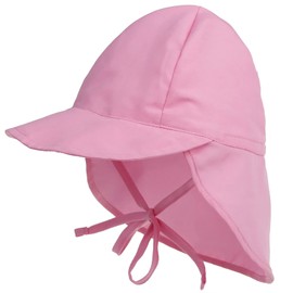Baby Sun Hat Children's Summer Hat Toddler Peaked Cap with Neck Protection and Ties Hat Flapper UV Protection Beach Hat for 3 Months - 5 Years Girls Boys, pink