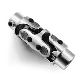 RABROPAR 13/16" 36 Spline X 3/4" Round Double Steering Shaft U Joint Chrome Universal Joint Coupling (5-1/8" Overall Length)