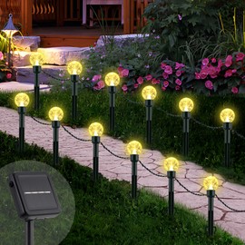 Cnulenzt 12LED Solarlampen für außen, 8 Modi Garten Solarleuchten Aussen, IP44 Wasserdicht Einsteckdesign,für wegeleuchten außen, Gärten, Terrassen(warmWeiß