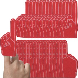 ZCYSRLQIN 24 Pcs Mini Foam Fingers Sports Fan DIY Blank Foam Finger Foam Hand for Sporting Events Games Birthday Party Supplies Sport Events Baseball Basketball Soccer Team Cheerleader Gifts (Red)