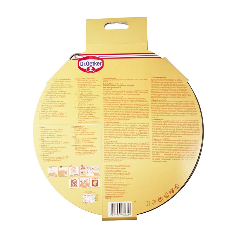 Dr. Oetker Springform Ø 26 cm, Backform mit Flachboden, runde