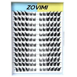 Zovimi Fox Eye Lashes Fluffy Lash Clusters ,C Curl False Eyelashes Left & Right Cluster Eyelash Extensions 144 PCS Individual Lashes Fox Eye Manga Lashes DIY At Home:_Only Lash Clusters