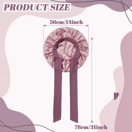 YAWYO Silk Bonnet for Sleeping, Satin Bonnet Night Sleep Cap with Elastic Band Silk Cap for Hair Sleeping with Scrunchie for Women Girls Long, Straight, Curly Hair (Light Pink)