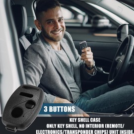 X AUTOHAUX 3 Buttons Keyless Entry Remote Key Fob Shell Case Kit for Honda CR-V CR-Z Fit Odyssey Pilot Ridgeline Accord Crosstour with Mini Screwdriver Black