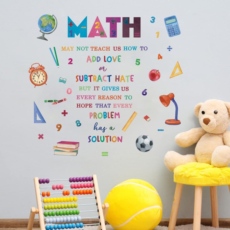 TOARTI Math Wall Decals for Classroom School Math Wall Sticker