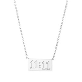 Unique 11:11 Square Shape Pendant Necklace for Women Men's 18k Gold Plated Dainty Angel Number Choker Necklaces Adjustable Chain Personalization Lucky Numerology Jewelry Meaningful Gifts (Gold)