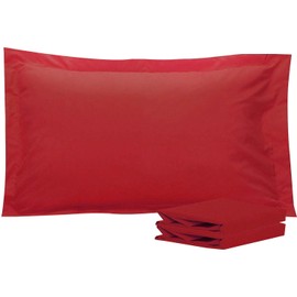 NTBAY King Pillow Shams - 2 Pack Brushed Microfiber 20x36 Sham Covers - Super Soft and Cozy, Wrinkle, Fade, Stain Resistant 20x36 Inches Oxford Pillowcases, Wine Red