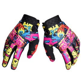 TATACLEA Ghost-Eye Graffiti Full Finger Breathable Motorcycle Glove Motocross Motorbike & ATV Off Road Racing Sports Cycling Gloves for Men & Women