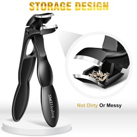 Toenail Clippers for Men Thick Toenails, 2025 Angled Head Toe Nail Clippers for Women, Sharp Heavy Duty Fingernail Clipper with Catcher