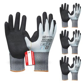 Gebol Master Flex Cool&Touch 3 Pairs of Cooling Work Gloves Anti Sweat, Touch Screen, Breathable Protective Gloves for Women, Comfortable to Wear, Size S, Ice Blue