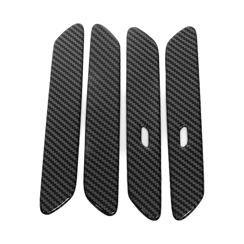 Car Exterior Side Door Handle Cover Trim Sticker Carbon Fiber