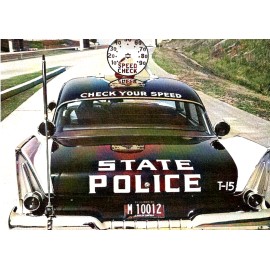 Vintage Police Car w Speed Dector  2.5 x 3.5" Fridge Magnet. Start collecting!