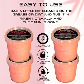 Zolex Water Activated Cherry Hand Cleaner for Hard Working Hands | Stain Remover for Heavy Duty Workers | Grease Remover for Mechanics and Industrial Workers - Non-Toxic Petroleum Free (Starter Pack - 4 Personal-Sized Tubs)