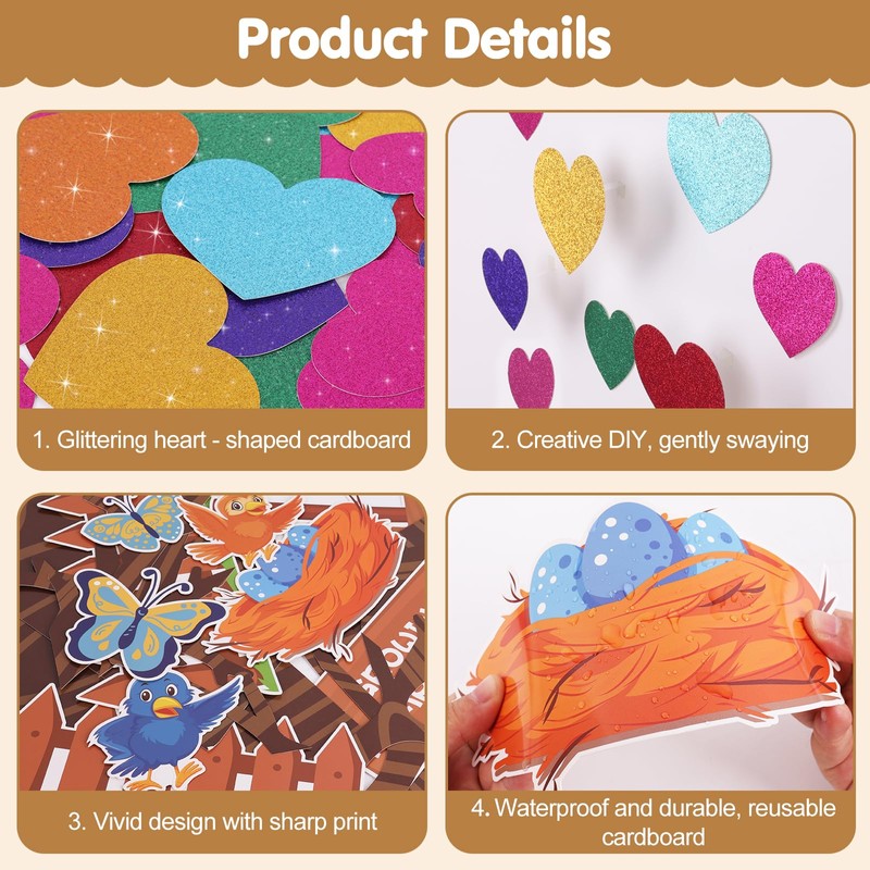 MORENKISS Classroom Tree Bulletin Board Decorations Set Swaying Heart Tree