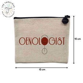 Tasche aus Leinen – Bordeaux Wein Frankreich Grand Cru Burgund Amateur Oenologie – Kosmetiktasche aus Segeltuch in Leinenoptik – Kulturbeutel – Geldbörse, Oenologist, 15 x 10 cm, Kosmetiktasche