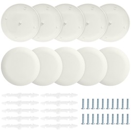 CP3540 Round Ceiling Cover Plate for 3-1/2" & 4" Boxes - Fits Flue, Light, and Smoke Detector - Paintable Snap-On Design - 10-Pack