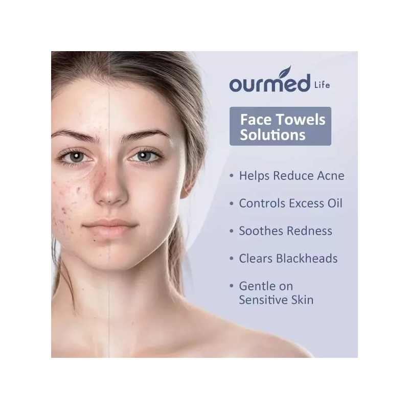 OurMed 아워메드 라이프 페이스 타월 민감한 피부를 위한 더 두꺼운