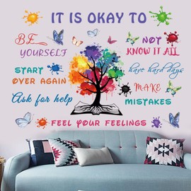 CASADECOR Colorful Inspirational Quote Wall Decal, Motivational Vinyl Sticker for Kids Room, Positive Saying for Nursery, Classroom Decor, One Set