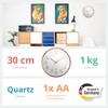 Mebus Wall Clock, Plastic Aluminium, White, 30 cm