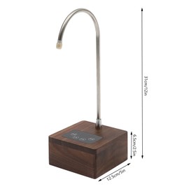 Wood Portable Water Dispenser Vintage Walnut Bedside Water Dispenser for 5 Gallon Bottle Universal Water Jugs USB Charging Water Bottle Pump for Home Office Camping, Brown