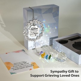 VIVIKEN Memorial Gifts for Loss of Loved One, Unique Sun Catcher Sympathy Gift Idea Window Suncatcher, Hanging Ornament Crystal Rainbow Maker Bereavement Grief Gift Box for Loss of Mom Friend Son Family Pets