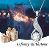 PARYFO Birthstone Necklace 925 Sterling Silver Infinity Necklace April Birthstone