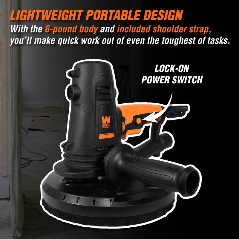 WEN DW1085 10-Amp Variable Speed Handheld Drywall Sander with Dust