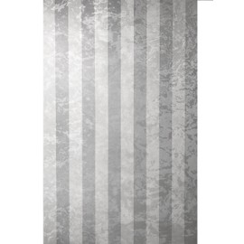 Portofino Striped White Gray Silver Faux caw Skin Animal Fur Textured Wallpaper Stripes