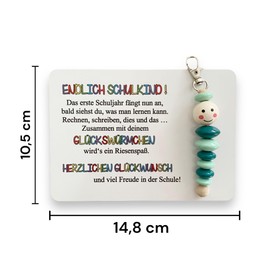 Schulkind 2024, Geschenk Einschulung, Glückswürmchen, Sorgenwürmchen handmade, Ranzenbaumler, Sorgenwurm, Worry worm, Mutmacher, Glücksbringer, Holz, Farbwahl (Pastellfarben)