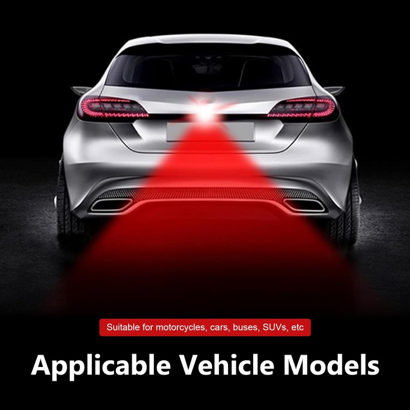 lekiliky Car Laser Rear Fog Light, High-Brightness Waterproof Laser Fog