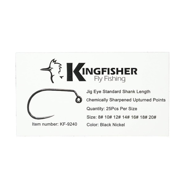 Kingfisher Fly Fishing Wid Gap Jig Fly Tying Hooks Barbless