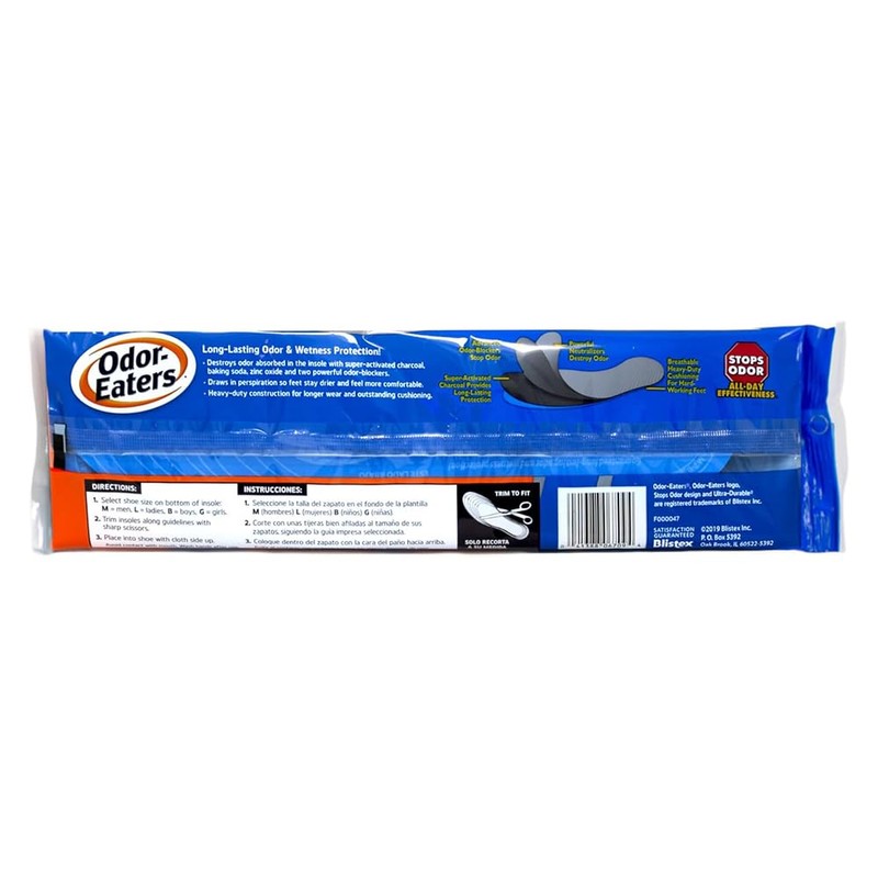 Odor-Eaters Ultra-Durable Insoles, Heavy-Duty Cushion, Destroys Odor & Controls Wetness,