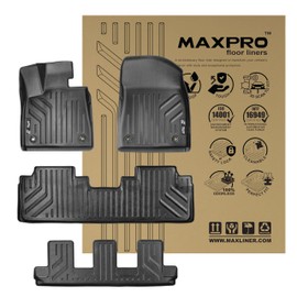 MAXPRO Floor Liner Compatible with Lexus RX L (2018-2022) Custom Fit. Heavy Duty All Weather Mats Waterproof for Tough Conditions. Complete Set Custom Floor Mats
