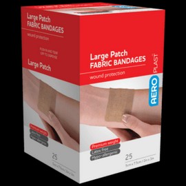 AEROPLAST Premium Fabric Large Patch 7.5 x 5cm 25 Packs