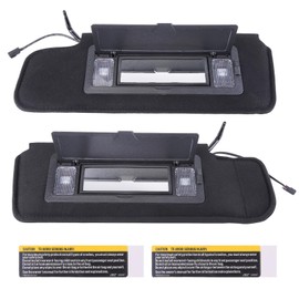 Pair of Sun Visors for C4 Corvette 1984-1996 5.7L - Direct Replacement (OE# 12459827, 14081826) with Lighted Vanity Mirror & Anti-Glare Protection