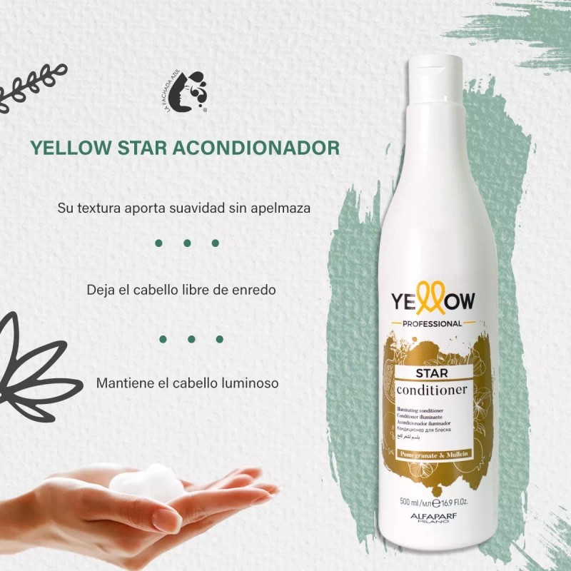 Yellow Shampoo + Acondicionador Yellow Star Iluminador 500 Ml