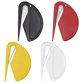 ESJNNK Letter Opener, Set of 4, Letter Envelopes, Packaging, Slitter, Opener, Letter Cutter, Paper Blades, Unpacking Cutter, Lightweight, Portable, Office Supplies, Office Supplies (4 Colors)