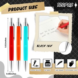 Sayglossy 120 Pieces Retractable Ballpoint Pens Black Ink Click Pens Bulk 0.7mm Medium Point No Bleed Pen Set Rolling Ball for School Office Note Taking Journal Teacher Student Supply Gifts (Colorful)