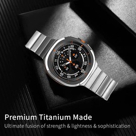 Synsing No Tool Needed Titanium Bands Compatible with Galaxy Watch 7 Ultra 47mm, No Gap Design Titanium Metal Strap Wristband Accessory for Galaxy Watch 7 Ultra 47mm,Black