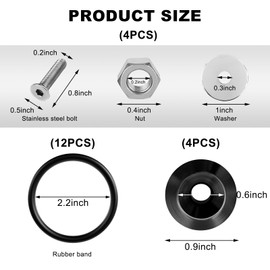 MUQIDA Bumper Quick Release, JDM Car Front Rear Bumper Fasteners Kit with Screws Nuts Washers O-Rings, Quick Release Tab Holder Trunk Band Fenders Clip Kits for Most Vehicles (Black)