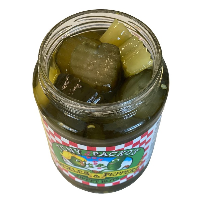 Tony Packos Sweet Hot Pickles and Peppers - 12 Jars