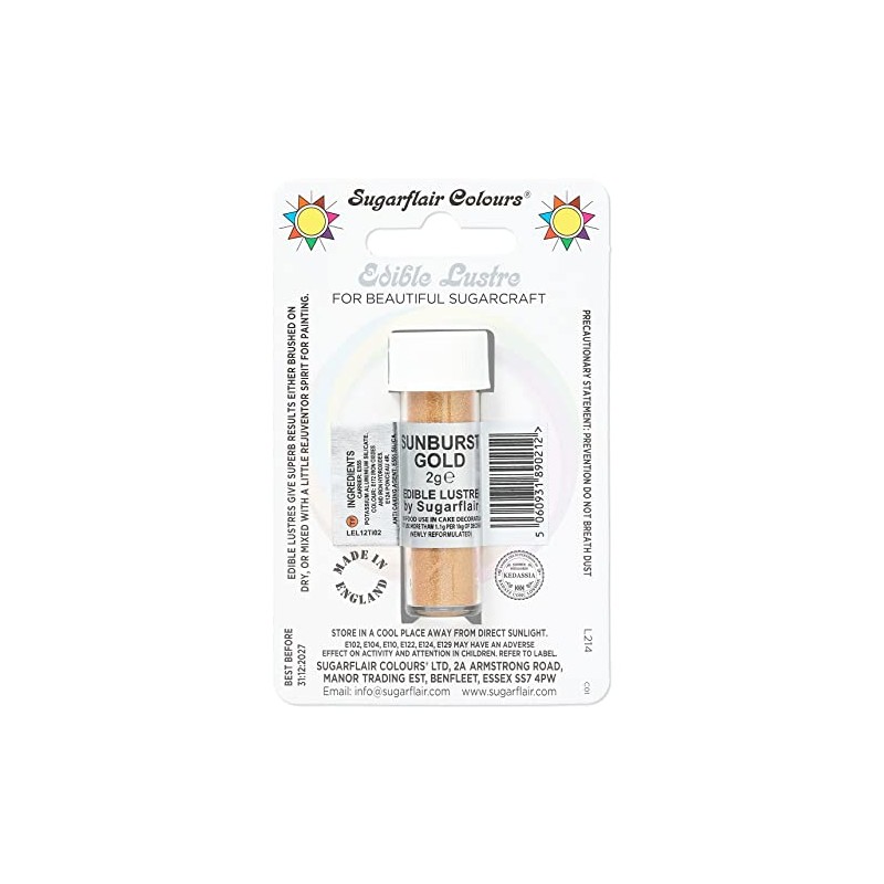 Sugarflair Sunburst Gold Edible Lustre Dust (E171 Free), Add a