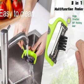 Multi 3-in-1 Vegetable Peeler Set - for Potato, Carrot, Cucumber, Julienne - Kitchen Essential for Effortless Prep and Cooking - Ergonomic Design for Easy Handling