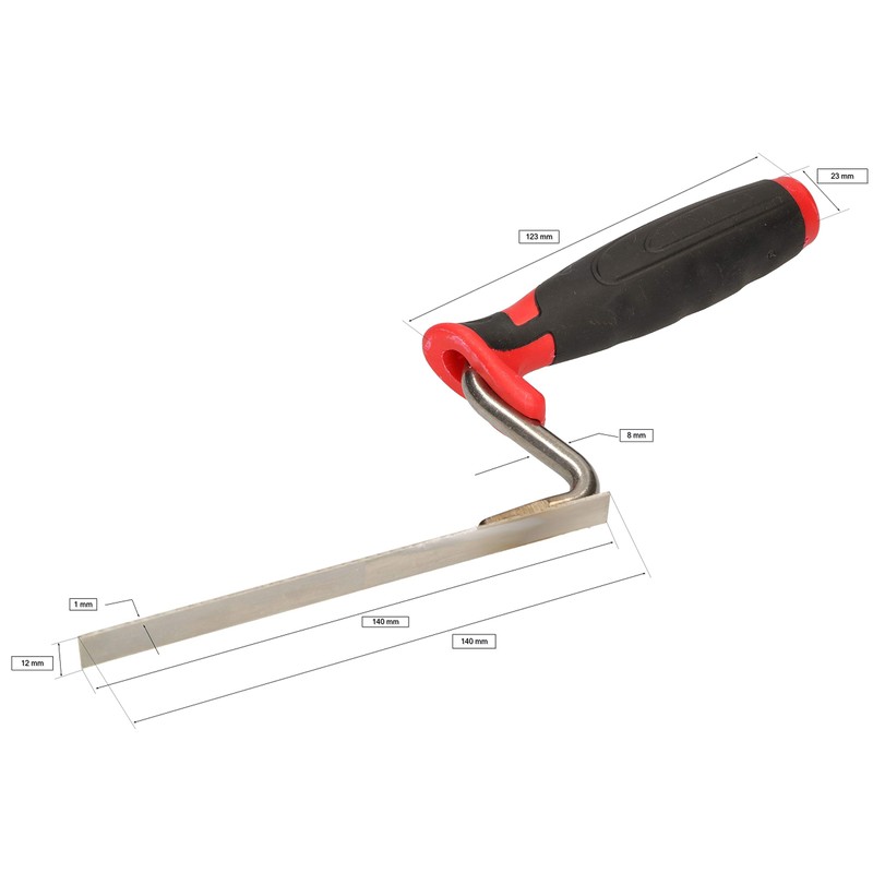 KOTARBAU® Stainless Steel Joint Trowel 12 mm for Grouting with
