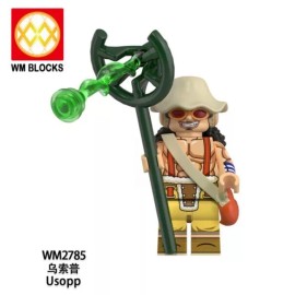 One Piece 2 inch Custom One Piece, Usopp Minifigure with Base, New/Mint