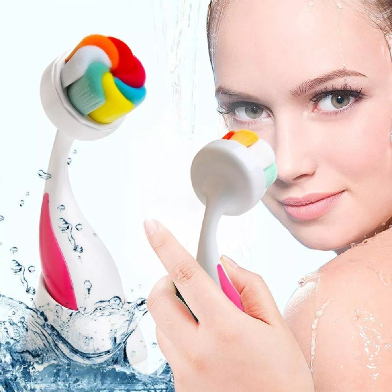 Sr Oferton Cepillo Facial Exfoliante Colorido Colores Con Base Manual