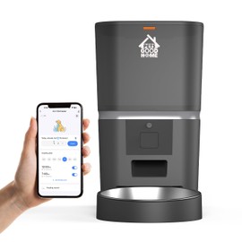 6L Smart Pet Feeder (13.2"x7.9"x13.8") – Automatic WiFi Food Dispenser for Small Dogs & Cats with App Control, Portion Scheduling, BPA-Free, Easy to Clean, Matte Black