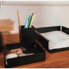 Pulto Small Shelf for Desk, Metal, Matt Black with Felt,