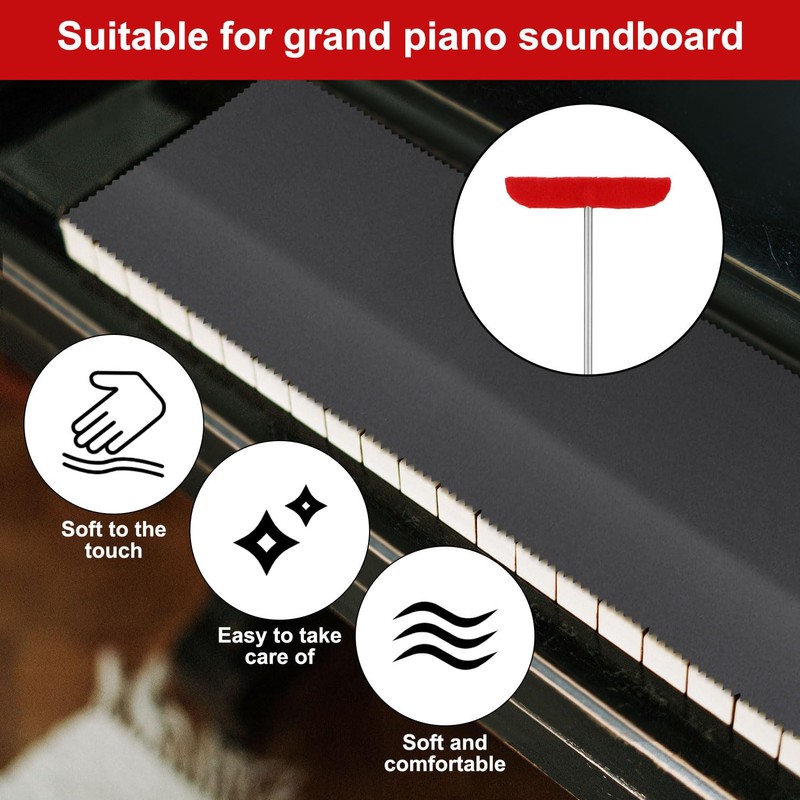 5pcs Grand Piano Soundboard Cleaning Tools, Includes Big & Small